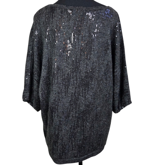 RACHEL Rachel Roy Charcoal Sequin Sweater - Picture 2 of 5